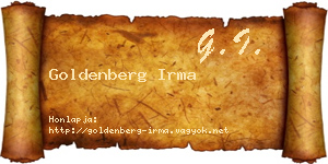 Goldenberg Irma névjegykártya