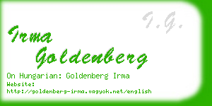 irma goldenberg business card